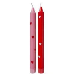 Butlers Kerzen-ART BOUGIE Stabkerze Herzen 2er Set