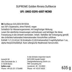 Butlers Raumdüfte|Raumdüfte & Diffuser-SUPREME Duftkerze Golden Riviera