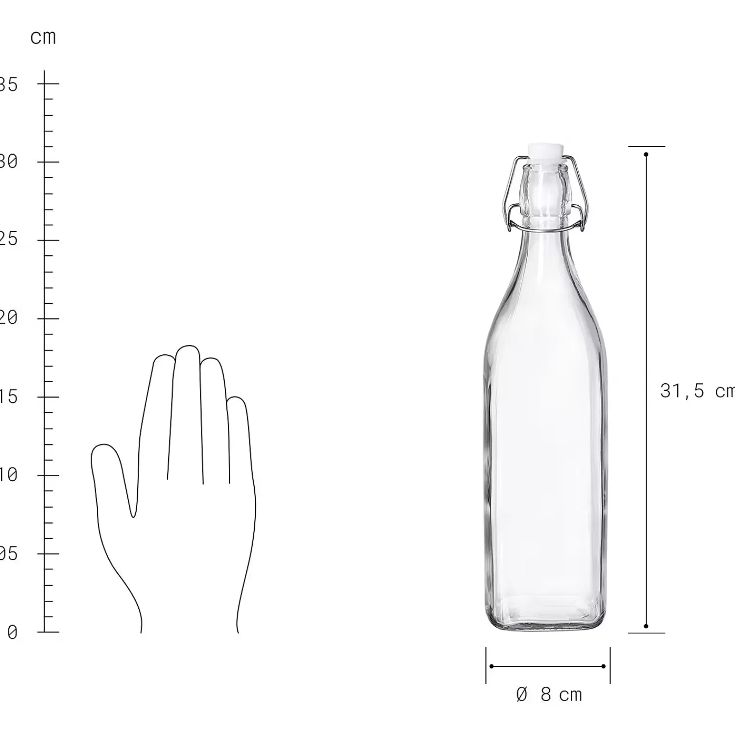 Butlers Karaffen & Krüge-SWING Flasche mit Bügelverschluß 6er-Set