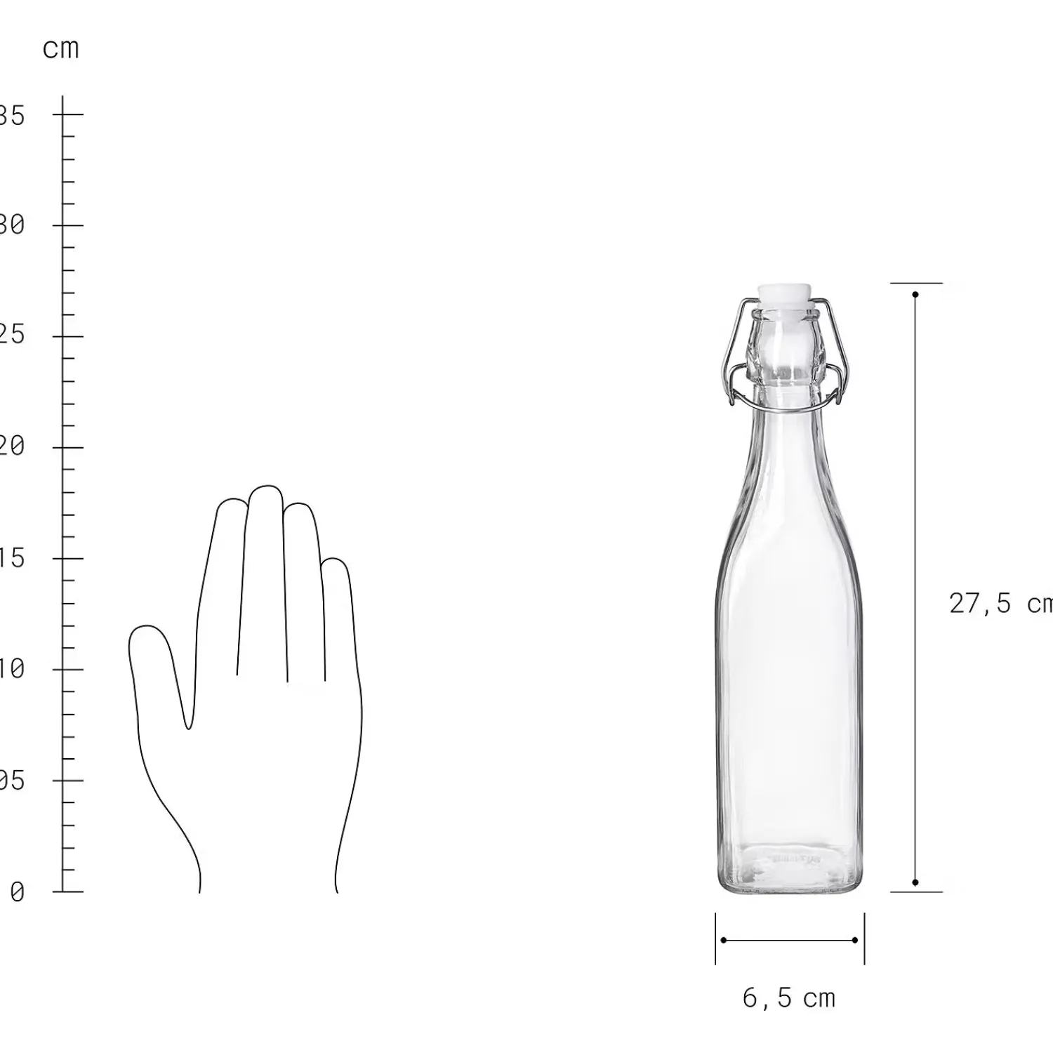 Butlers Karaffen & Krüge-SWING Flasche mit Bügelverschluß 6er-Set