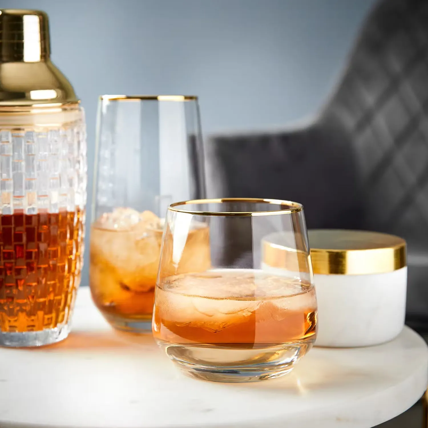 Butlers Cocktailgläser-TOUCH OF GOLD Longdrinkglas 6er-Set